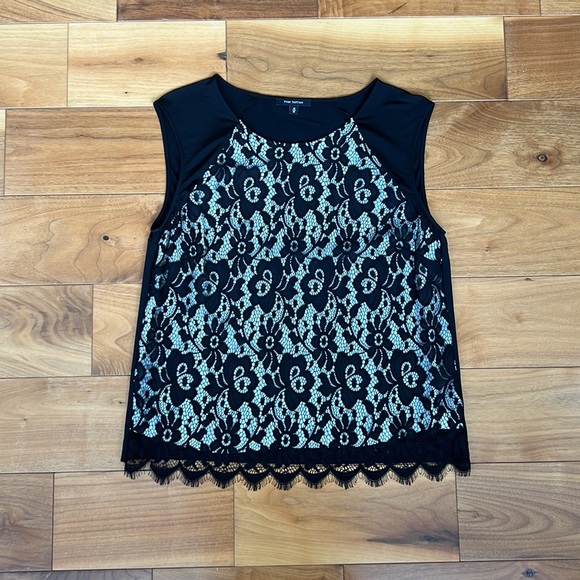 Pink Tartan Black Lace Top. Size M - Picture 6 of 11